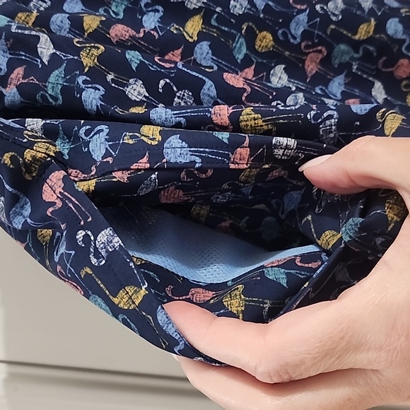 NWT ROWM  5 Inch Inseam Swim Shorts Trunks Blue Flamingo Pockets Lined Size XXL - Picture 6 of 6